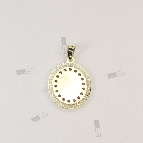 14K Solid Gold Virgin of Guadalupe Medal •Religious Pendant with CZ Halo. - Picture 4 of 4